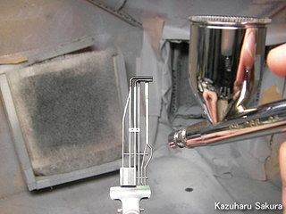 1/24 '12スバル・サンバートラック 製作記 ～ 焼き付いた金属の塗装３